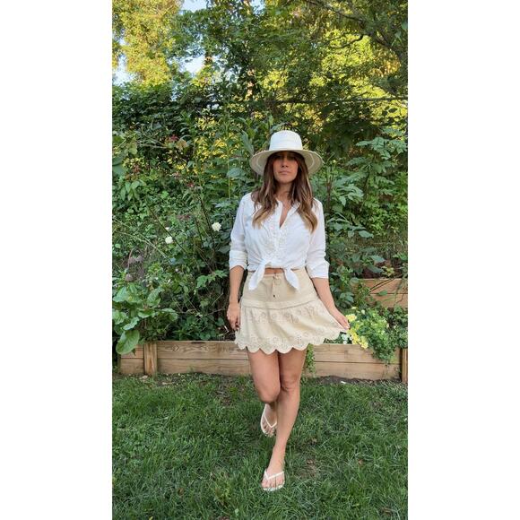 90s Pintuck Embroidered Cotton Blouse - Picture 6 of 8